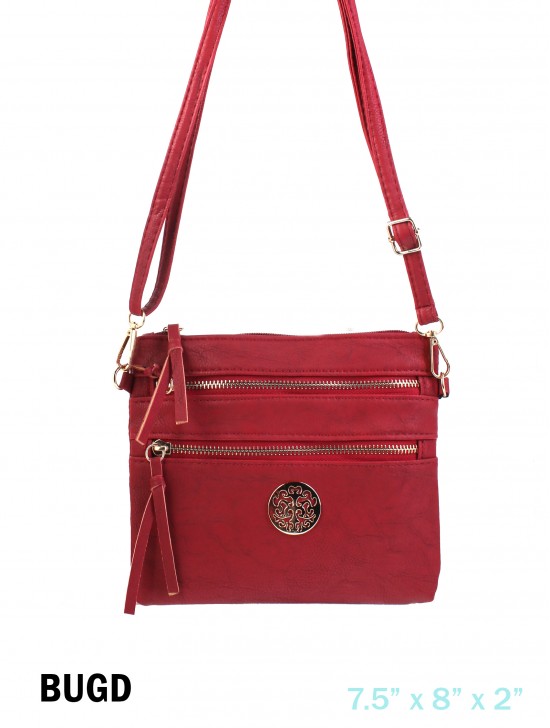 Premium Zip Faux Leather Crossbody